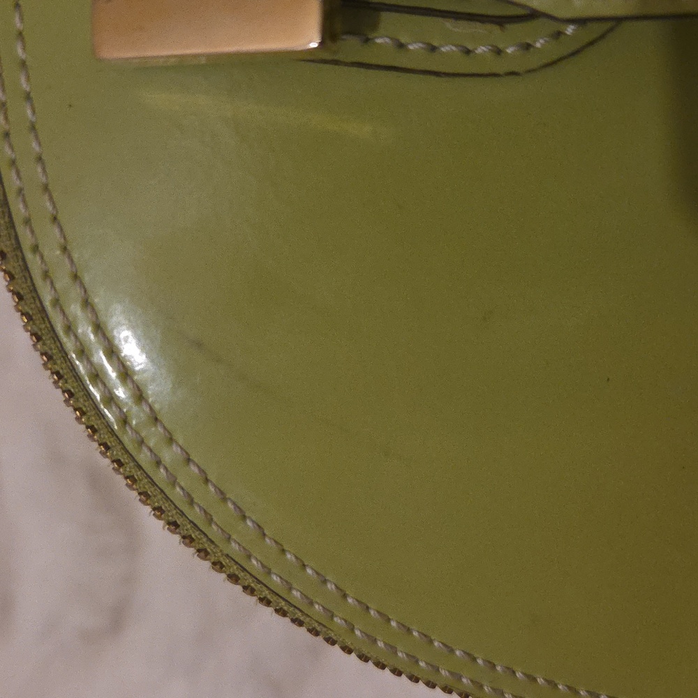 ALBERTA di Canio Genuine Leather Dome Bright Green Handbag With Dust Bag - Picture 6 of 14